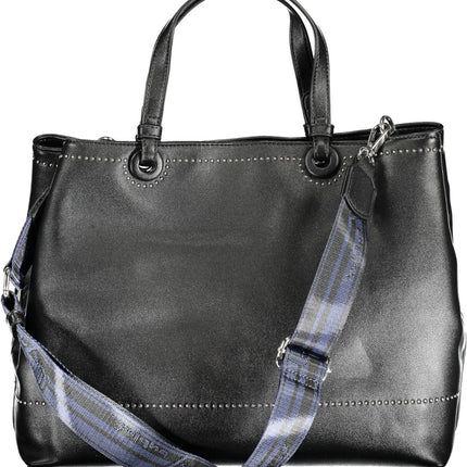 Black Polyethylene Women Handbag