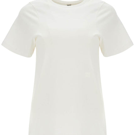 Toteme off-white organic cotton t-shirt with curved seams