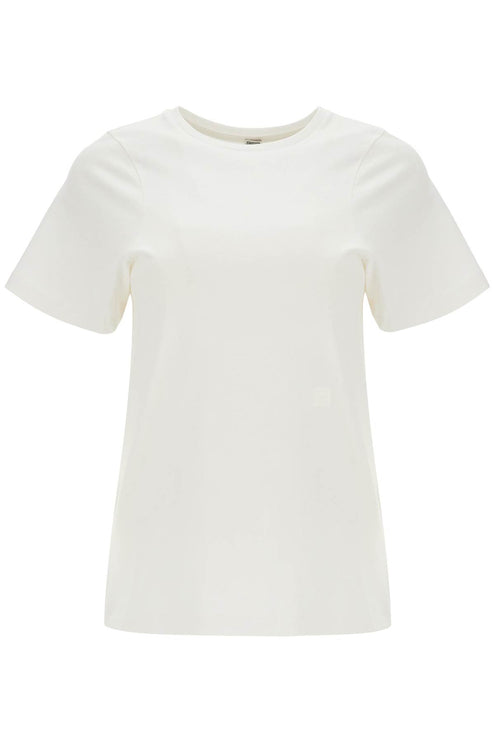 Toteme off-white organic cotton t-shirt with curved seams