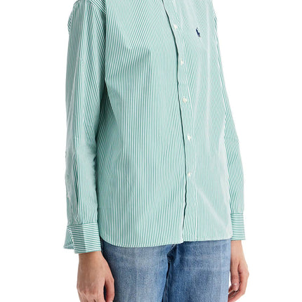 Polo Ralph Lauren women's slim fit green and white striped shirt