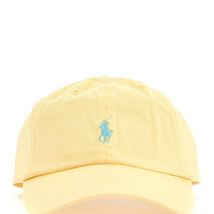 Polo Ralph Lauren curved brim cotton hat yellow with embroidered logo