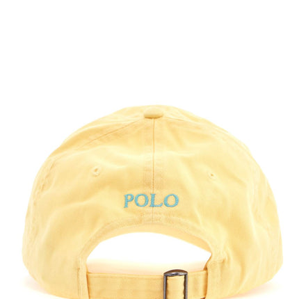 Polo Ralph Lauren curved brim cotton hat yellow with embroidered logo