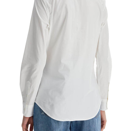 Polo Ralph Lauren white slim fit cotton shirt for women with long sleeves