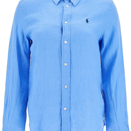 Polo Ralph Lauren long sleeve linen shirt harbor island blue for women