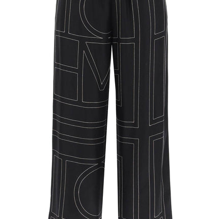 Toteme monogram silk pajama pants