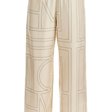 Toteme monogram silk pajama pants