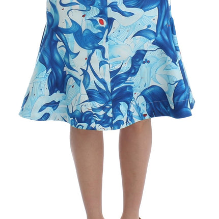 Elegante fresco-print rok met knielengte