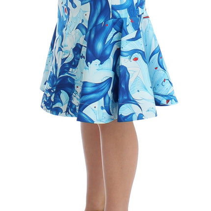 Elegante fresco-print rok met knielengte