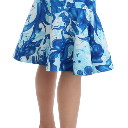 Elegante fresco-print rok met knielengte