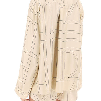 Toteme monogram silk pajama top