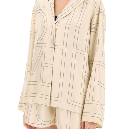 Toteme monogram silk pajama top