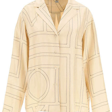 Toteme monogram silk pajama top