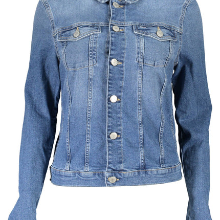 Blue Cotton Women Jacket