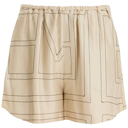 Toteme monogram silk pajama shorts