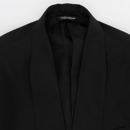 Blazer exclusif en soie noire à un bouton