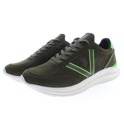 Zapatillas de deporte deportivo con cordones verdes con detalle del logotipo