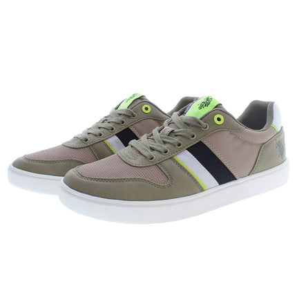 Green Polyester Men Sneaker