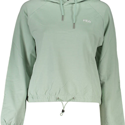 Chic groen sweatshirt met capuchon met geborduurd logo