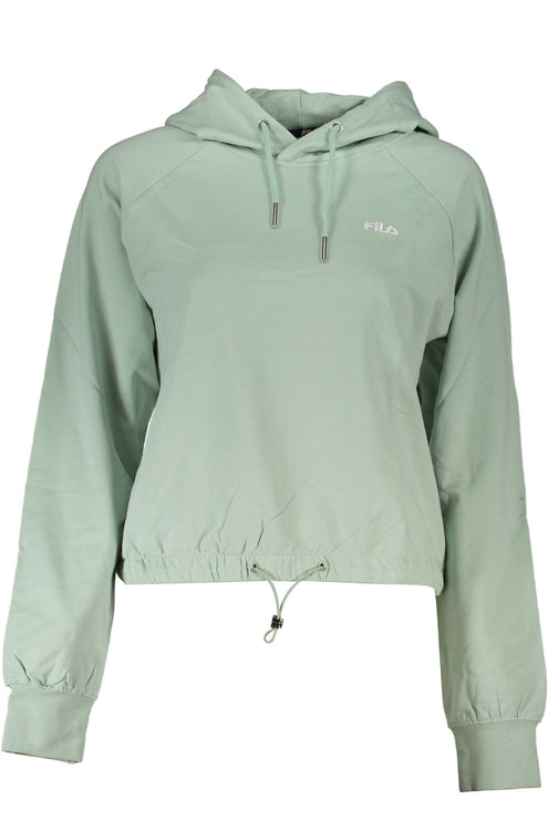 Chic groen sweatshirt met capuchon met geborduurd logo