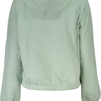 Chic groen sweatshirt met capuchon met geborduurd logo