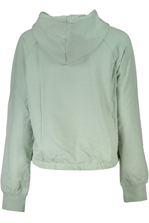 Chic groen sweatshirt met capuchon met geborduurd logo