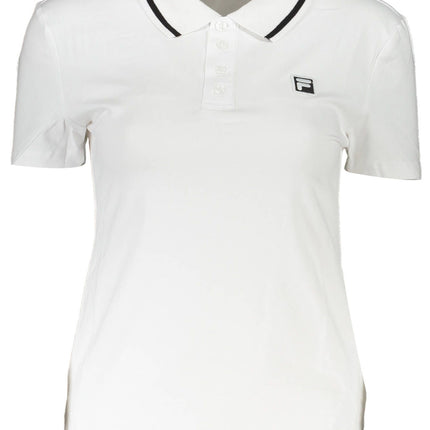 White Cotton Women Polo Shirt