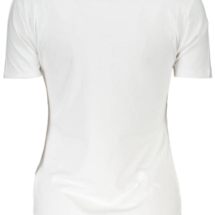 White Cotton Women Polo Shirt