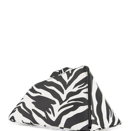 The Attico black and white zebra print calfskin clutch with zip