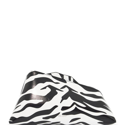 The Attico black and white zebra print calfskin clutch with zip