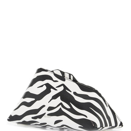 The Attico black and white zebra print calfskin clutch with zip