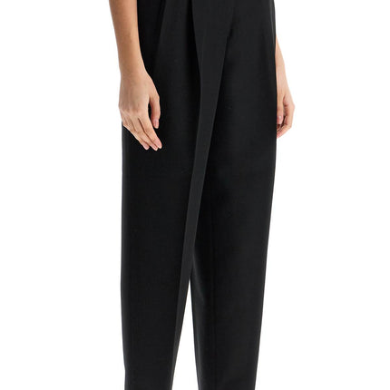 Toteme tailored high-waisted wide-leg pants black sustainable materials