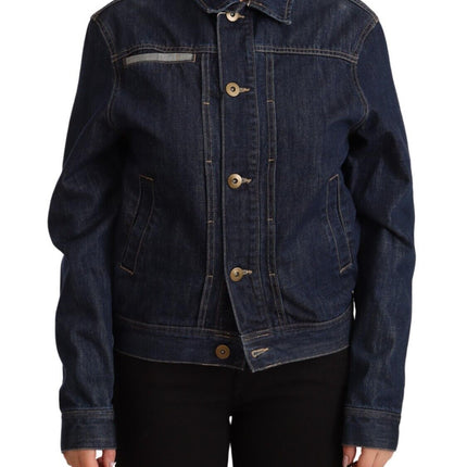 Veste en jean bleu foncé élégant