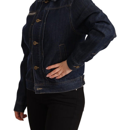 Veste en jean bleu foncé élégant