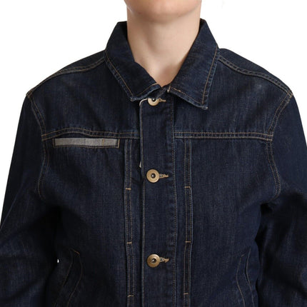 Veste en jean bleu foncé élégant