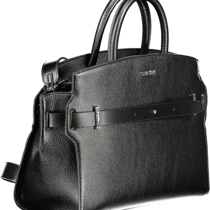 Black Polyethylene Women Handbag