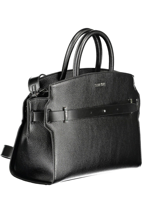 Black Polyethylene Women Handbag