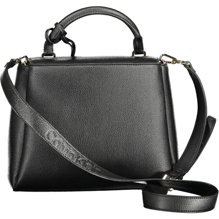 Black Polyester Women Handbag