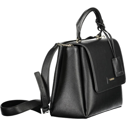 Black Polyester Women Handbag