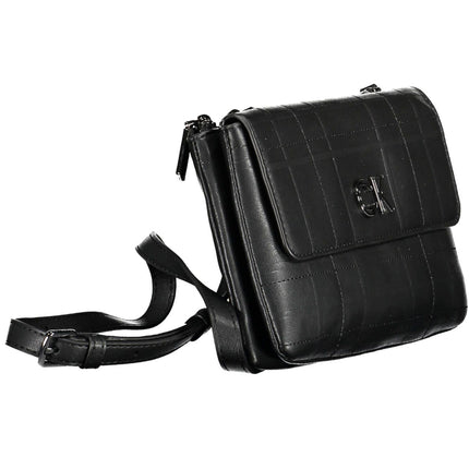 Black Polyester Women Handbag