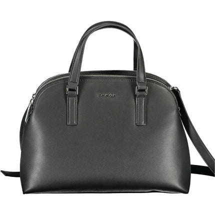 Black Polyester Women Handbag