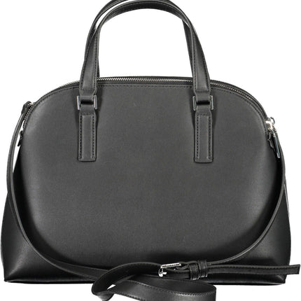 Black Polyester Women Handbag