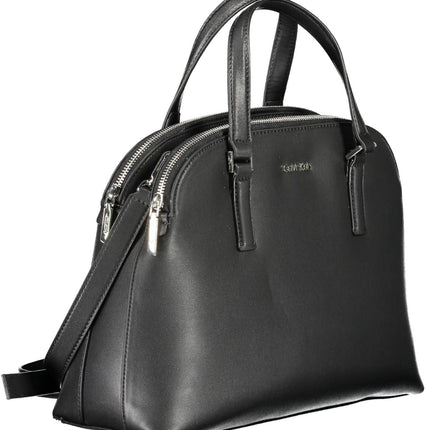 Black Polyester Women Handbag