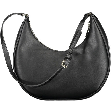 Black Polyester Women Handbag