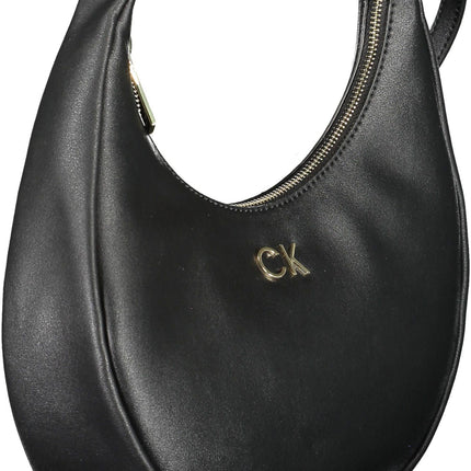 Black Polyester Women Handbag