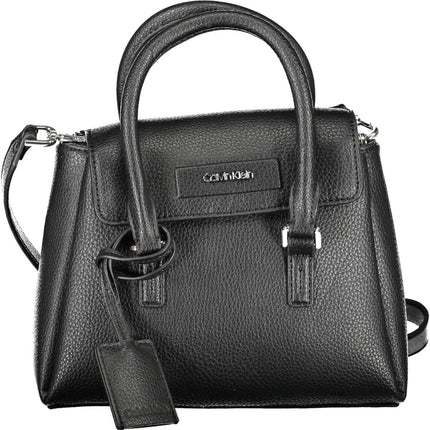 Black Polyester Women Handbag