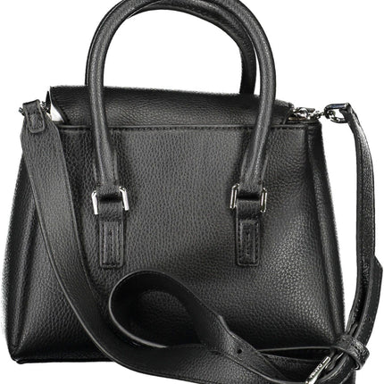 Black Polyester Women Handbag