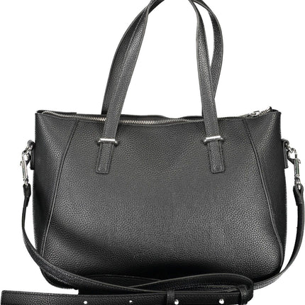 Black Polyethylene Women Handbag