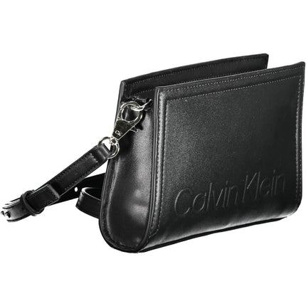 Black Polyester Women Handbag