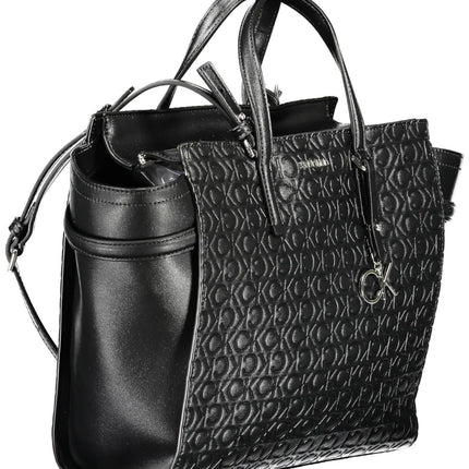 Black Polyester Women Handbag