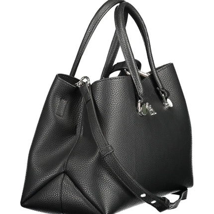 Black Polyester Women Handbag